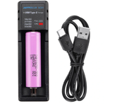 Cargador de batería USB Astrolux® SC01 Tipo C 2A carga rápida Li-ion/IMR/INR/ICR para baterías 18650 20700 21700 26650