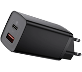 [GaN Tech] Cargador de pared Baseus GaN2 Lite 65W de 2 puertos USB PD USB-A+USB-C PD3.0 QC4+ QC3.0 SCP MTK para iPhone 1