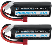 Batería Lipo MARSLIPO 7.4V 2800mAh 50C 2S con conector T para coche RC