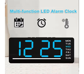 Reloj de mesa digital mini, reloj despertador LED, temperatura, brillo ajustable en 5 niveles, reloj electrónico de escr
