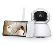 Monitor de video inalámbrico ABM700 de 5 pulgadas con pantalla IPS para bebé con cámara PTZ de niñera, batería de 5000mA