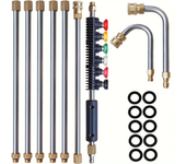 Set de 16PCS de pistolas de agua de alta presión de acero inoxidable con varillas extendidas, 4000 psi, conexión rápida,