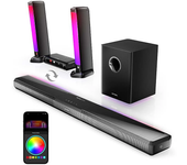 ÚLTIMO Apollo S80 Barra de sonido Dolby Atmos de 320W 5.1CH Barra de sonido desmontable con iluminación barra de sonido