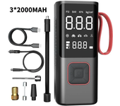Bomba de aire eléctrica portátil de 80W,banco de energía de 2000mAh x 3,bomba de aire inalámbrica para neumáticos de aut