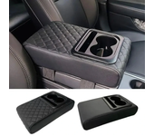 Cojín de reposabrazos para consola central de automóvil con 2 portavasos, cojín de reposabrazos para automóvil portátil