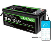 [EU Direct] LANPWR 24V 100Ah Paquete de Batería de Litio LiFePO4 con Bluetooth 5.0,Potencia de Respaldo,Energía de 2560W