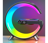 Estación de carga inalámbrica multifuncional de 15W 10W 7.5W 5W con altavoz despertador RGB, carga rápida para iPhone 15