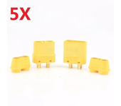 Conector de enchufe XT90+ Macho y Hembra, 5 Pares, Amass, con Funda para Cable de Batería de Drone, Avión, y Coche RC