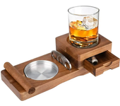 Cenicienta de madera para cigarros,bandeja sólida de madera para bebidas,bandeja para whisky,bandeja para té,soporte par