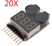Testador de Voltaje Bajo de Batería Lipo 2 en 1 de 20 x 1S-8S con Alarma de Zumbador
