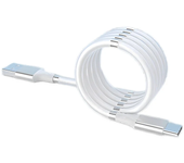 Cable de almacenamiento magnético USB-A a Tipo-C de 3A para carga rápida y transmisión de datos con núcleo de cobre de 1