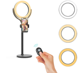BlitzWolf® BW-SL4 Luz Anular de Escritorio Regulable Soporte para Teléfono Bluetooth Remoto para Vlogs en Vivo YouTube T