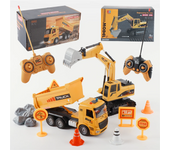 689-959A 1/20 2.4G 6CH Excavadora RC+Camión de Volteo RC RTR para Juguetes de Niños