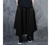 Pantalones negros de moda casual sueltos e irregulares para hombres INCERUN, pantalón falda primavera-verano, elásticos