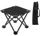IPRee Silla de camping portátil plegable con reposapiés,taburete de descanso compacto y ligero para exteriores,parque,cé