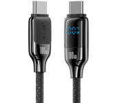 USAMS SJ742 Cable Digital Tipo-C a Tipo-C de 100W con Pantalla PD Carga Rápida Transmisión de Datos Núcleo de Cobre Engr