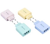 Cargador USB de 3 puertos 5.8A 3USB-A Cargador de pared de carga rápida Adaptador de enchufe de la UE para iPhone 16 16