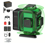 Nivel láser de 16 líneas LFINE 4D con baterías recargables duales, alimentación USB, herramienta de nivelación multi-lín