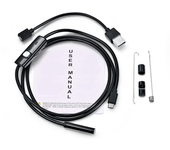 Cámara endoscópica flexible de 7mm,cámara de inspección borescópica a prueba de agua IP67 para PC portátil Android,6 LED