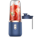 Vaso batidor de smoothies portátil USB con 6 cuchillas, 400 ml, extractor de jugos mini inalámbrico y mezclador de alime