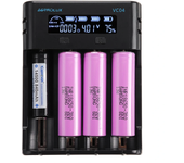 Cargador de batería Astrolux® VC04 Micro Type-C 2A de carga rápida opcional de corriente USB para baterías de iones de l