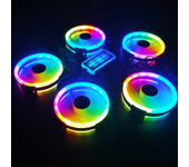 Ventilador de refrigeración para ordenador PC de 120mm RGB LED modo multicolor, silencioso, con controlador