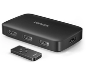 UGREEN 3 en 1 Salida Splitter Switch 4K HD 3D 30Hz UHD Caja de Conmutación HD Automática con Control Remoto IR Compatibl