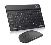Teclado y ratón inalámbrico Mini de 10 pulgadas con bluetooth para iPad, Xiaomi, Huawei, Teléfono y Tablet, teclado sile