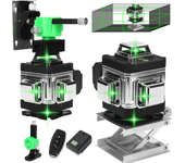 Nivel láser de luz verde súper potente de 16 líneas 360° horizontal y vertical, con cruz y autonivelante