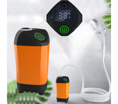 Ducha eléctrica portátil para exteriores de 4800mAh IPX7 resistente al agua con pantalla digital y bomba eléctrica para