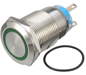Interruptor de palanca SPDT impermeable con luz LED de 5 pines y botón iluminado de 19 mm