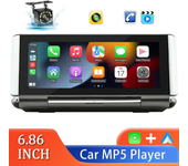 Reproductor de coche plegable de 6.86 pulgadas MP5 con CarPlay inalámbrico, pantalla de teléfono Android para coche, gra
