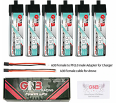 Batería LiHV 1S de 3.7V y 550mAh Gaoneng, 90C, con conector A30 para Emax Tinyhawk S BetaFPV Beta75X. Incluye 6 unidades