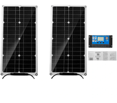 Panel solar portátil de 12V 25W con controlador Cargador de batería de goteo para coche, furgoneta, barco, caravana y ca