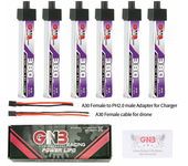 6Pcs Gaoneng 3.8V 380mAh 60C 1S LiHV Batería con enchufe A30 y cable adaptador para BetaFPV Meteor65 Pro Happymodel Mobu