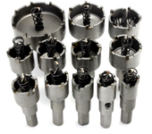 Drillpro 12pcs 15mm-50mm Hoja de sierra perforadora Juego de brocas de aleación para cortar madera y metal