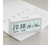 Reloj de escritorio con luz de fondo LED de succión magnética. Reloj despertador de temperatura y humedad. Adornos decor