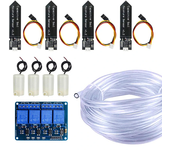 Kit de riego automático de 4 vías para jardín, flores y invernadero, con bomba de agua, sensor de humedad de suelo y com