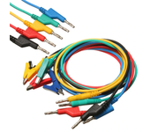 Cable de prueba con pinzas de cocodrilo y enchufe de banana de silicona de 1 M y 4 mm, conjunto de 5 piezas DANIU