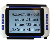 Ampliador digital LCD de 3.5 pulgadas 2-32X Ayuda de lectura portátil Batería recargable TV-OUT Múltiples modos de color