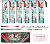 Batería Gaoneng 3.7V 550mAh 90C 1S LiHV de 6 unidades con enchufe A30 y cable adaptador para Emax Tinyhawk S BetaFPV Bet
