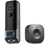 MR12 4MP WiFi Timbre de Video con Batería Doble Cámara 5200mAh Batería Recargable Detección de Movimiento PIR Audio Bidi