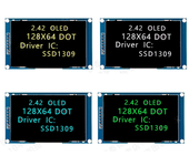 Módulo de pantalla LCD de pantalla OLED de 7 pines de 2,42 pulgadas y 128 * 64 de resolución con interfaz SPI/IIC y cont