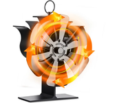 Ventilador de chimenea de 6 aspas, ventilador de calefacción con tira de display de temperatura, funcionamiento silencio