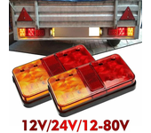 2 piezas 12V 24V 10 LED luz trasera para camión,luz trasera de remolque,luz lateral,indicador de giro,lámpara de alto,lu