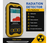 BOSEAN FS-5000 Probador de radiación nuclear 2.4 pulgadas TFT LED Contador Geiger de vidrio Alta sensibilidad Medición c