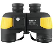 [EU Direct] AOMEKIE Prismáticos para adultos 7X50 Prismáticos marinos impermeables con iluminado Telémetro Brújula Lente