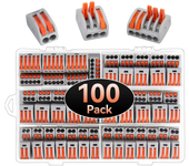 Kit de conectores de alambre compacto PCT-212/213/215 100PCS,surtido de conectores de tuerca de palanca,2 puertos 40pcs,