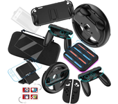 JYS JYS-NS2293 Switch2 Conjunto de Accesorios de Juego Multi-funcional Cargador + Bolsa + Soporte + Mango + Volante + Ca