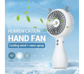 Ventilador portátil mini de 500mAh y 3 velocidades con pulverizador de agua para acampar, aire acondicionado USB recarga